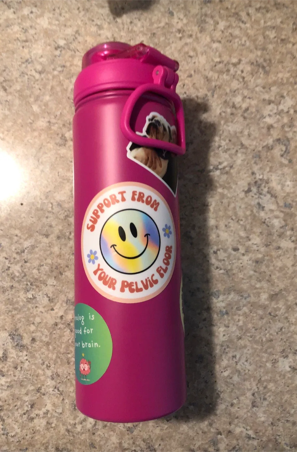 New Pink Water Bottle with Stickers image indicator(7)