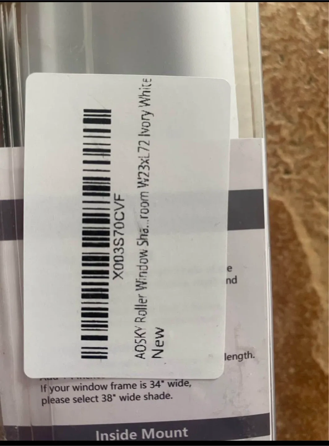 New AOSKY Roller Window Shade - Ivory White 23x72 image indicator(4)