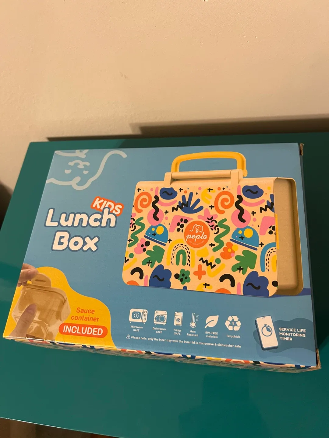 NEW Pepta Kids Lunch Box + Sauce Container Included