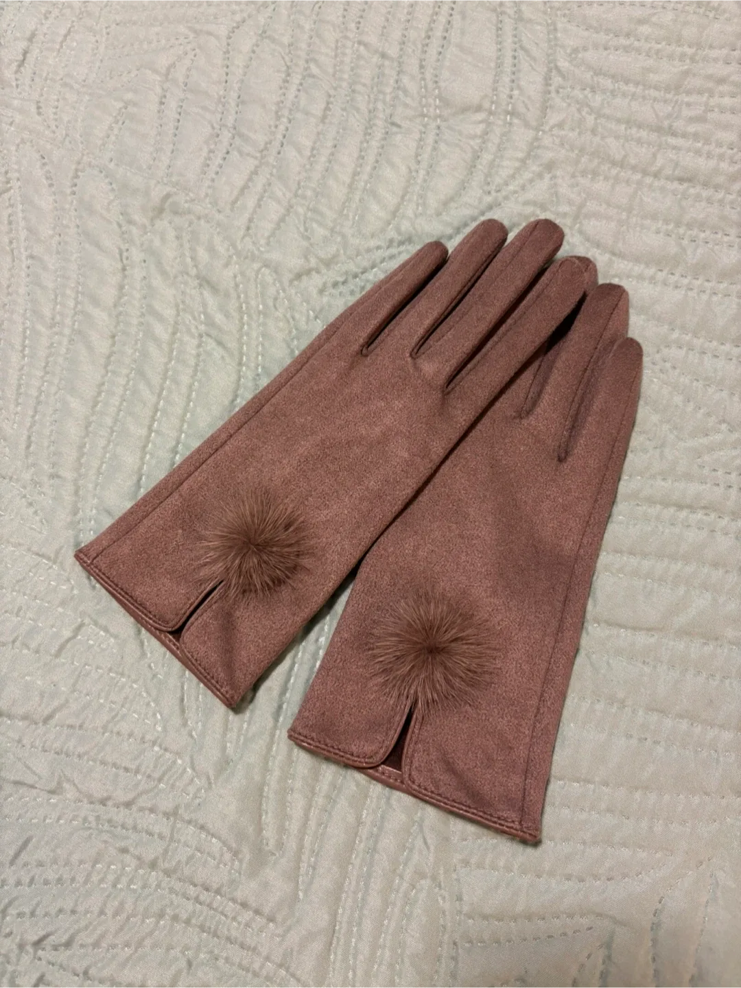 Light brown Gloves with Fur Pom Poms,brand new with box! 🥰 image indicator(2)
