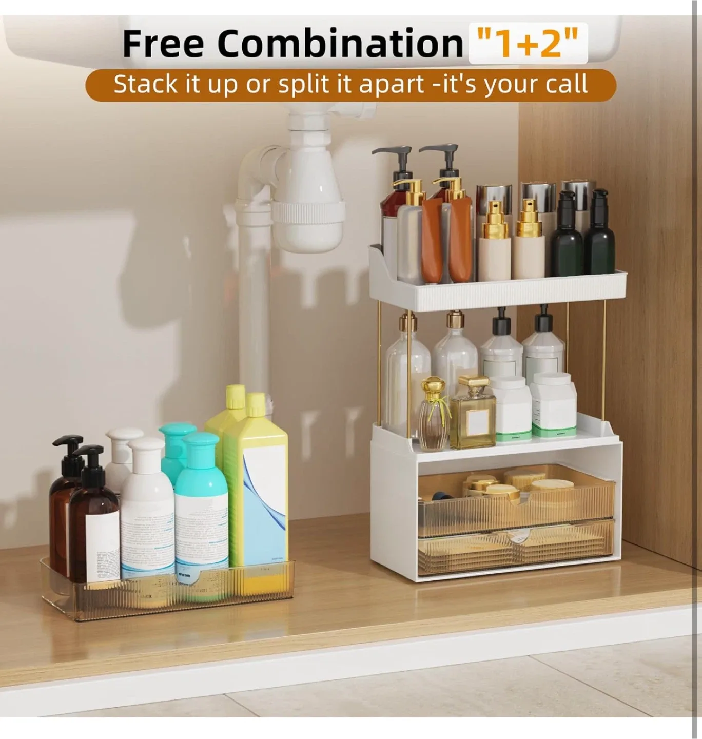 Bathroom Counter Organizer with Drawers image indicator(5)