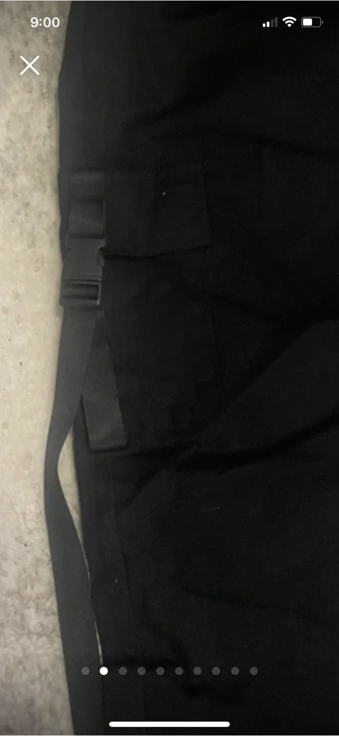 Black Cargo Pants with Straps image indicator(4)