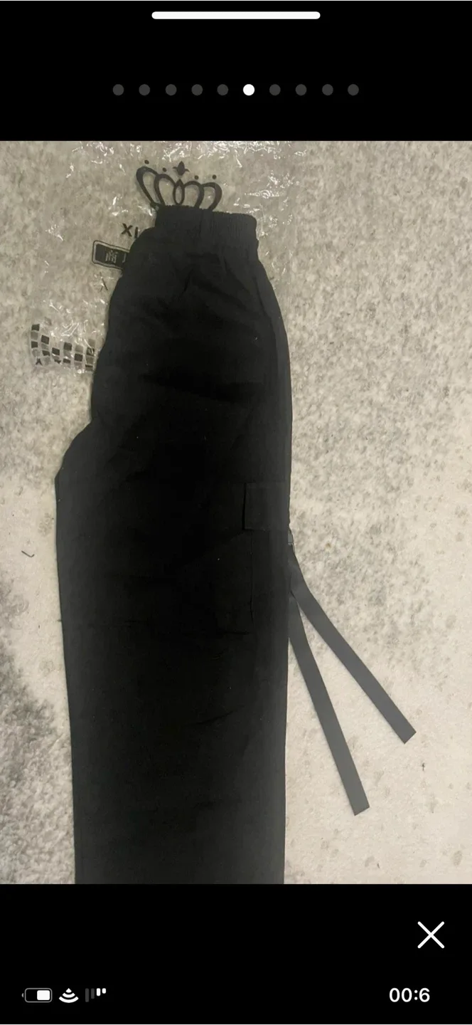 Black Cargo Pants with Straps image indicator(2)