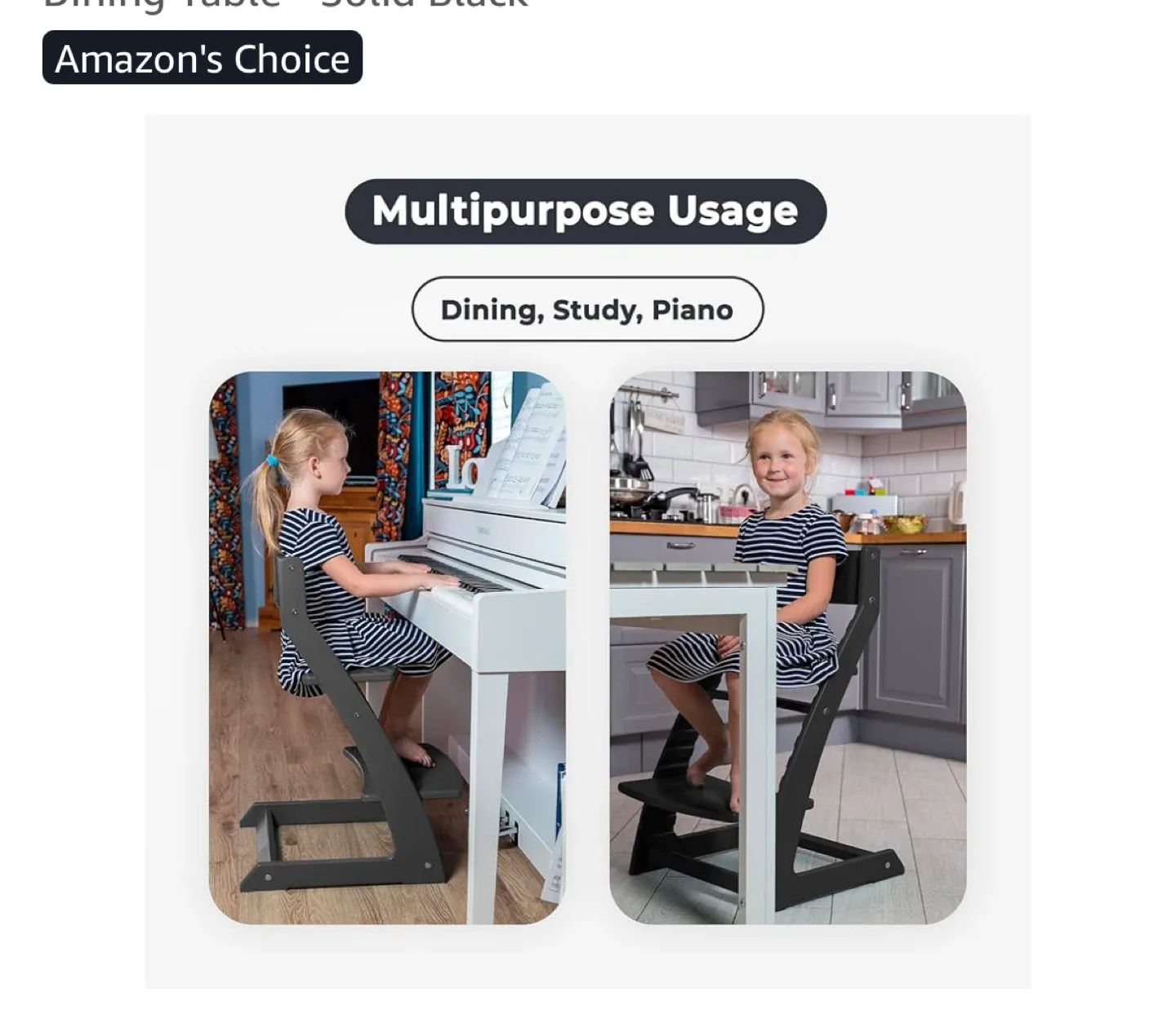 Fornel Adjustable Wooden High Chair - Black image indicator(7)