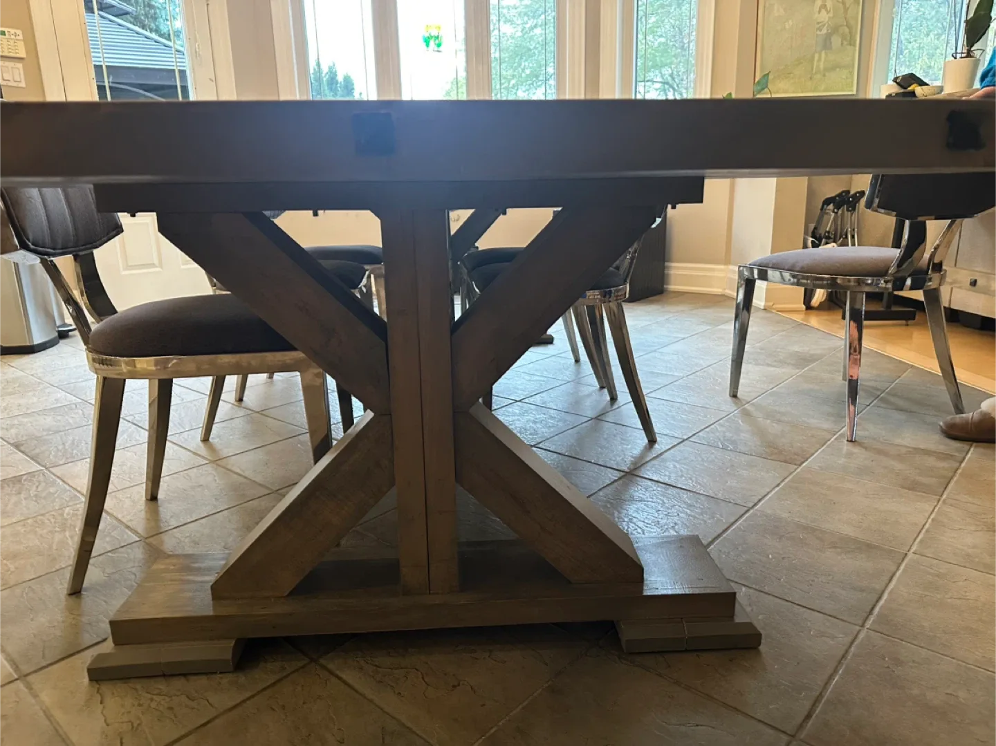 Dining Table with live edge and 8 Chrome Chairs image indicator(2)