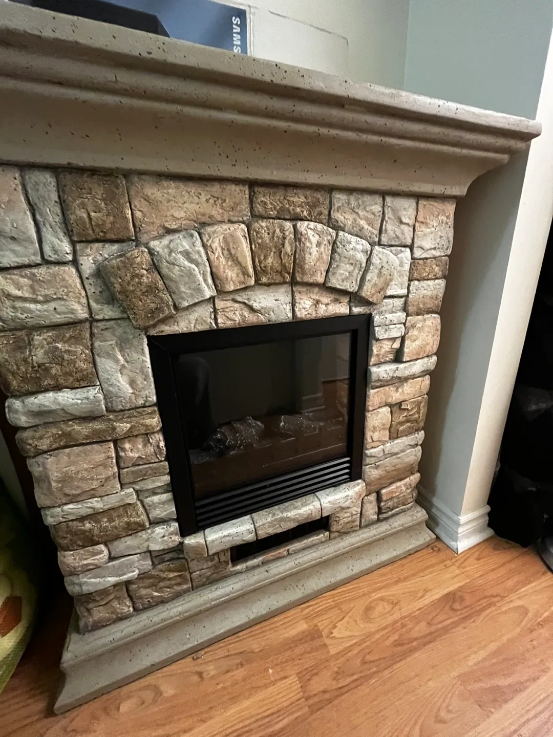 Decorative Fireplace with Stone Finish mental image indicator(2)