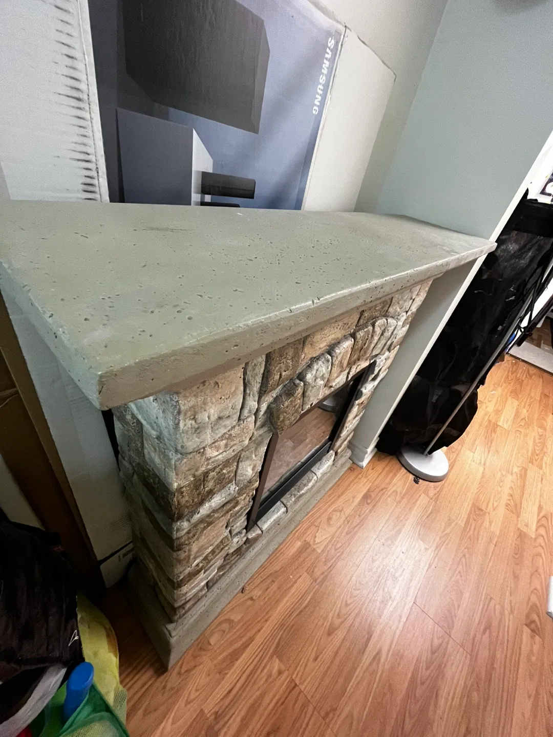 Decorative Fireplace with Stone Finish mental image indicator(3)