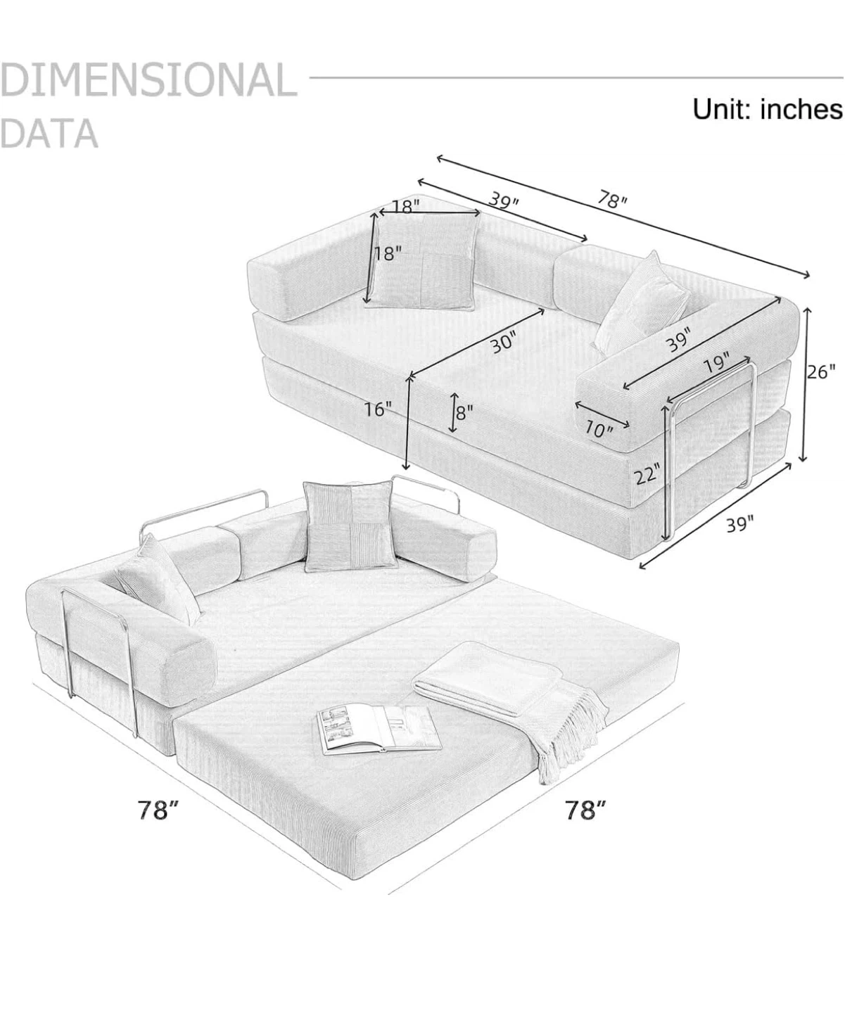 Green Convertible Sofa Bed - photo 2