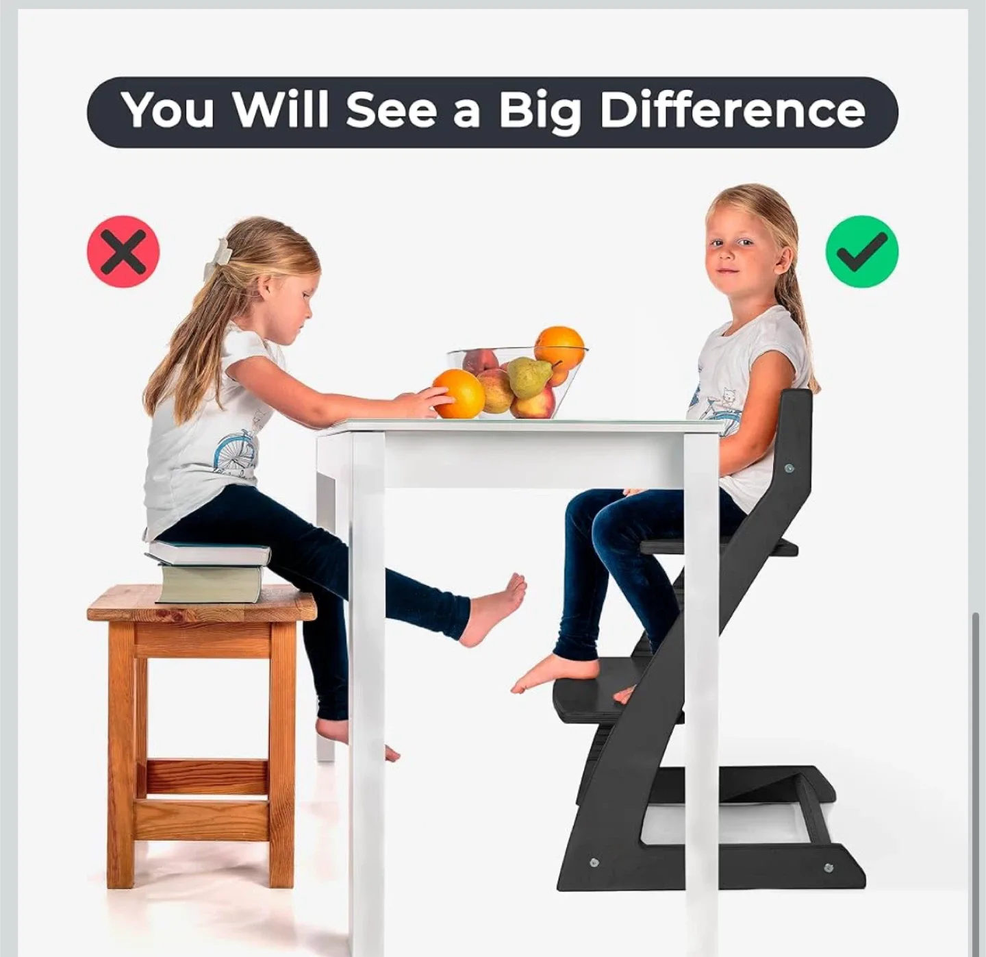 Fornel Black Adjustable High Chair image indicator(10)