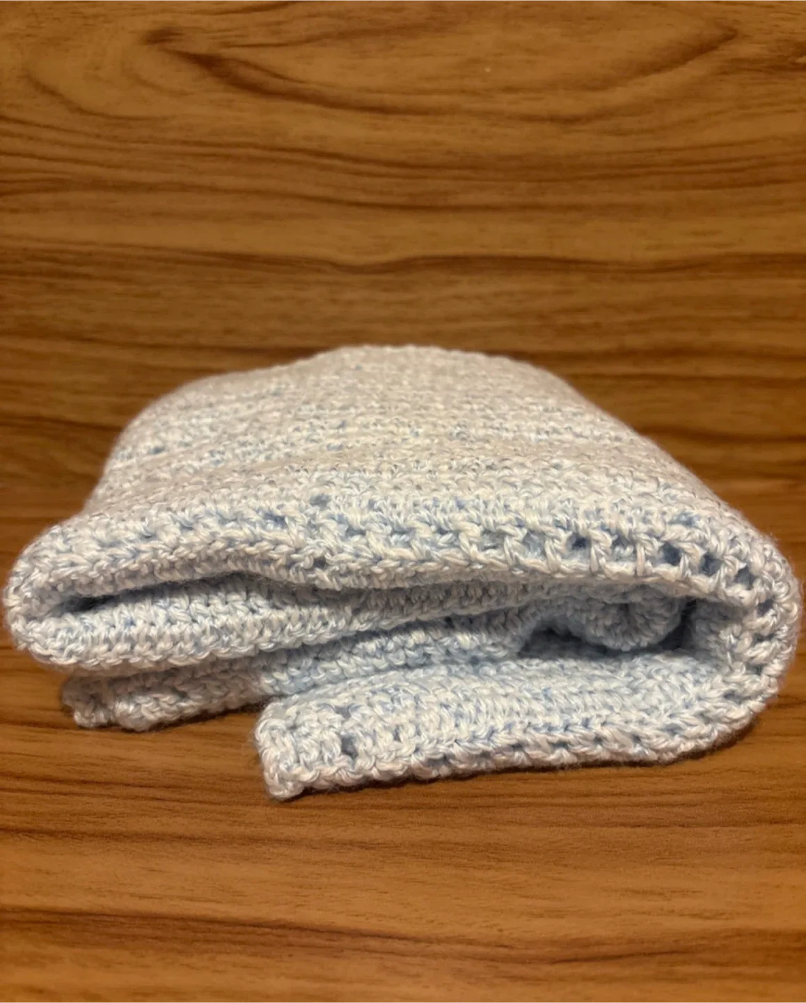 Handmade crochet Baby blue  Blanket image indicator(5)