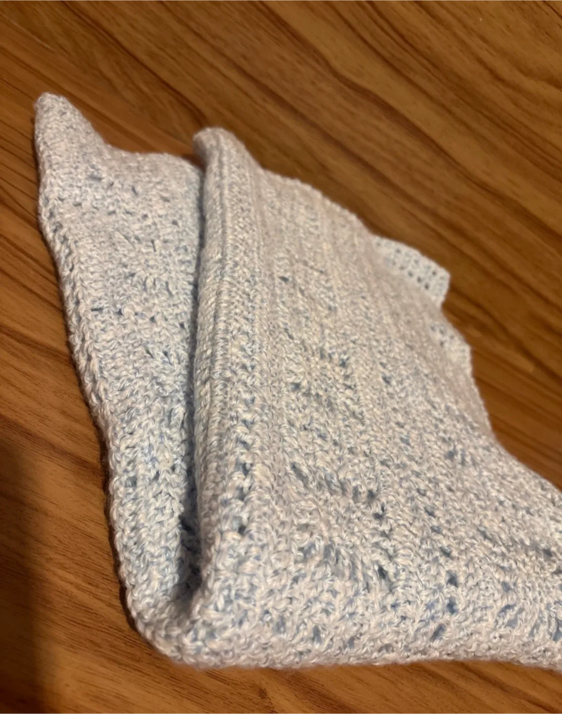 Handmade crochet Baby blue  Blanket image indicator(4)