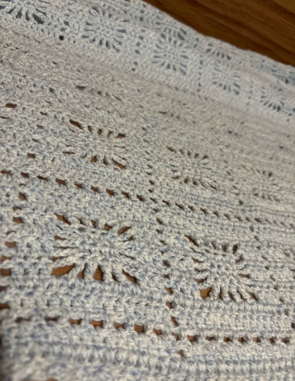 Handmade crochet Baby blue  Blanket image indicator(3)