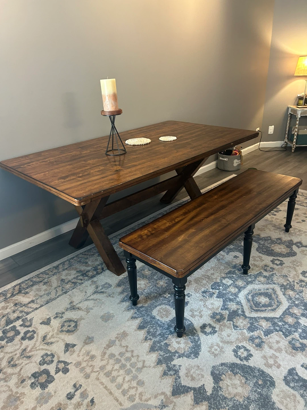 Ashley Store - Wooden Dining Table with Bench - 3'4" - photo 4