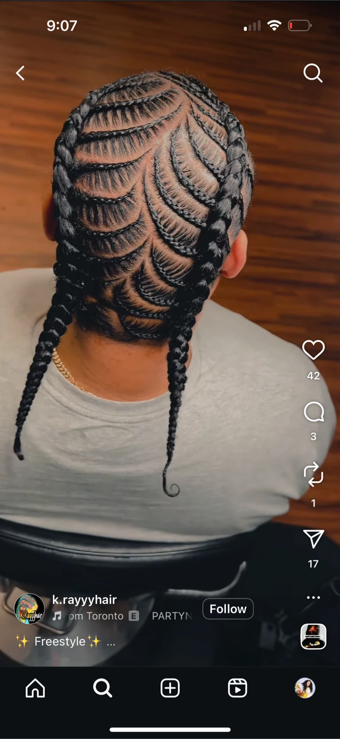 Fish skin braids for men’s