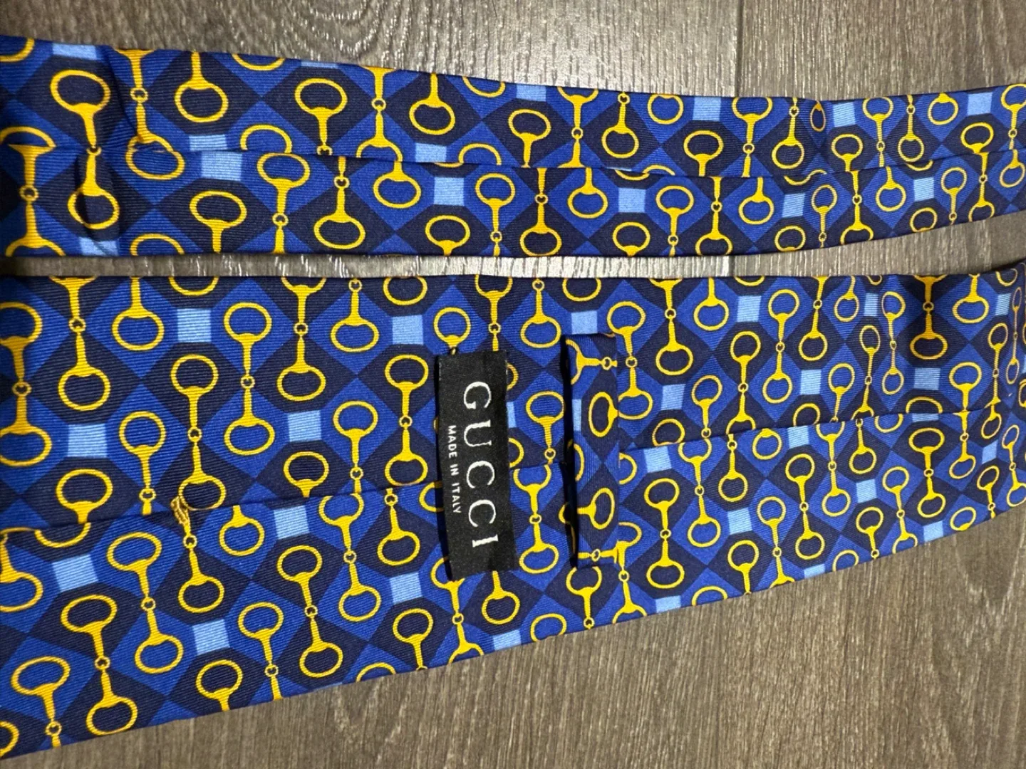 Gucci Silk Tie - Blue & Gold Pattern made in Italy image indicator(2)