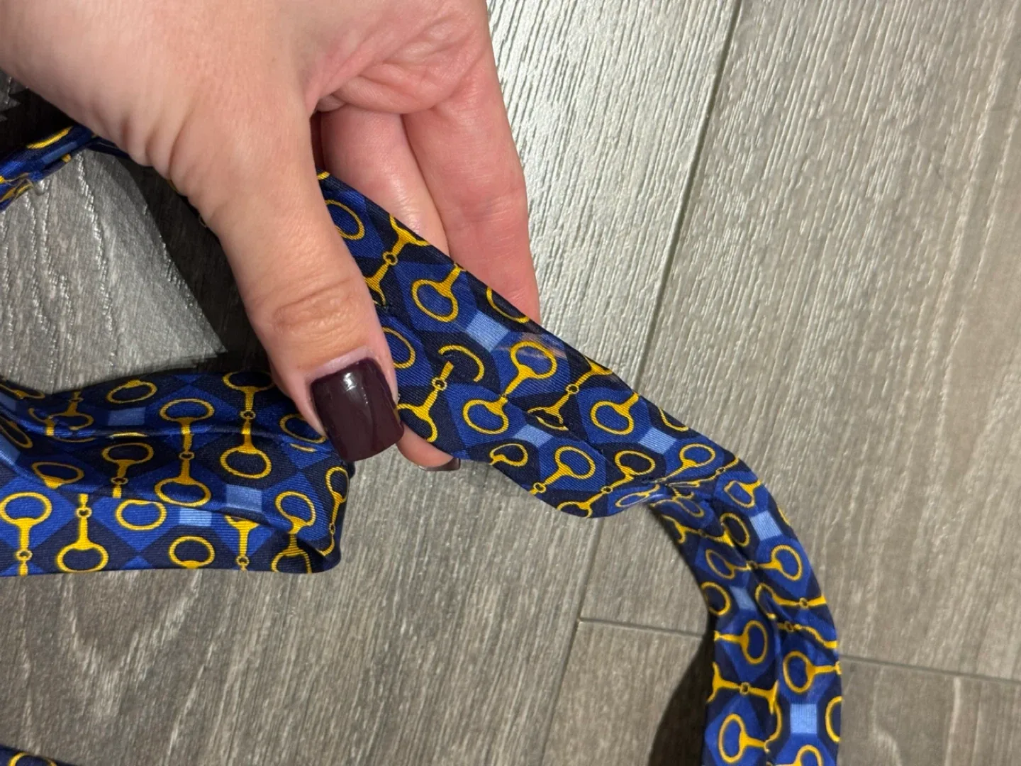 Gucci Silk Tie - Blue & Gold Pattern made in Italy image indicator(7)