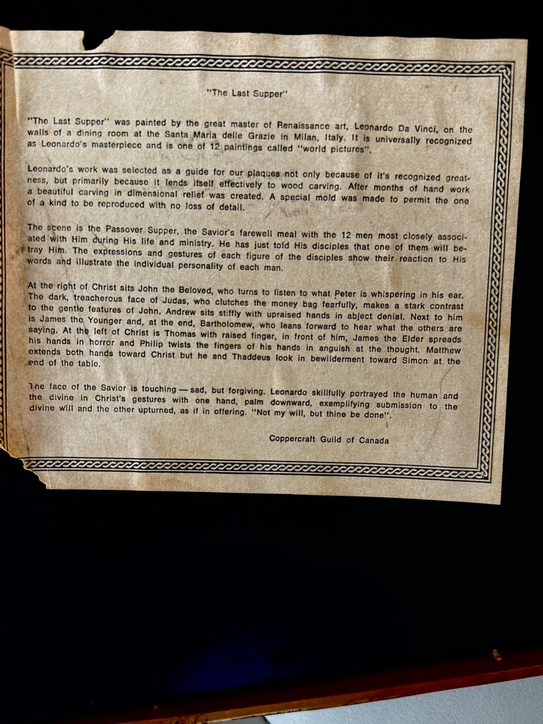Vintage “The Last Supper” Wall Art – Coppercraft Guild image indicator(5)