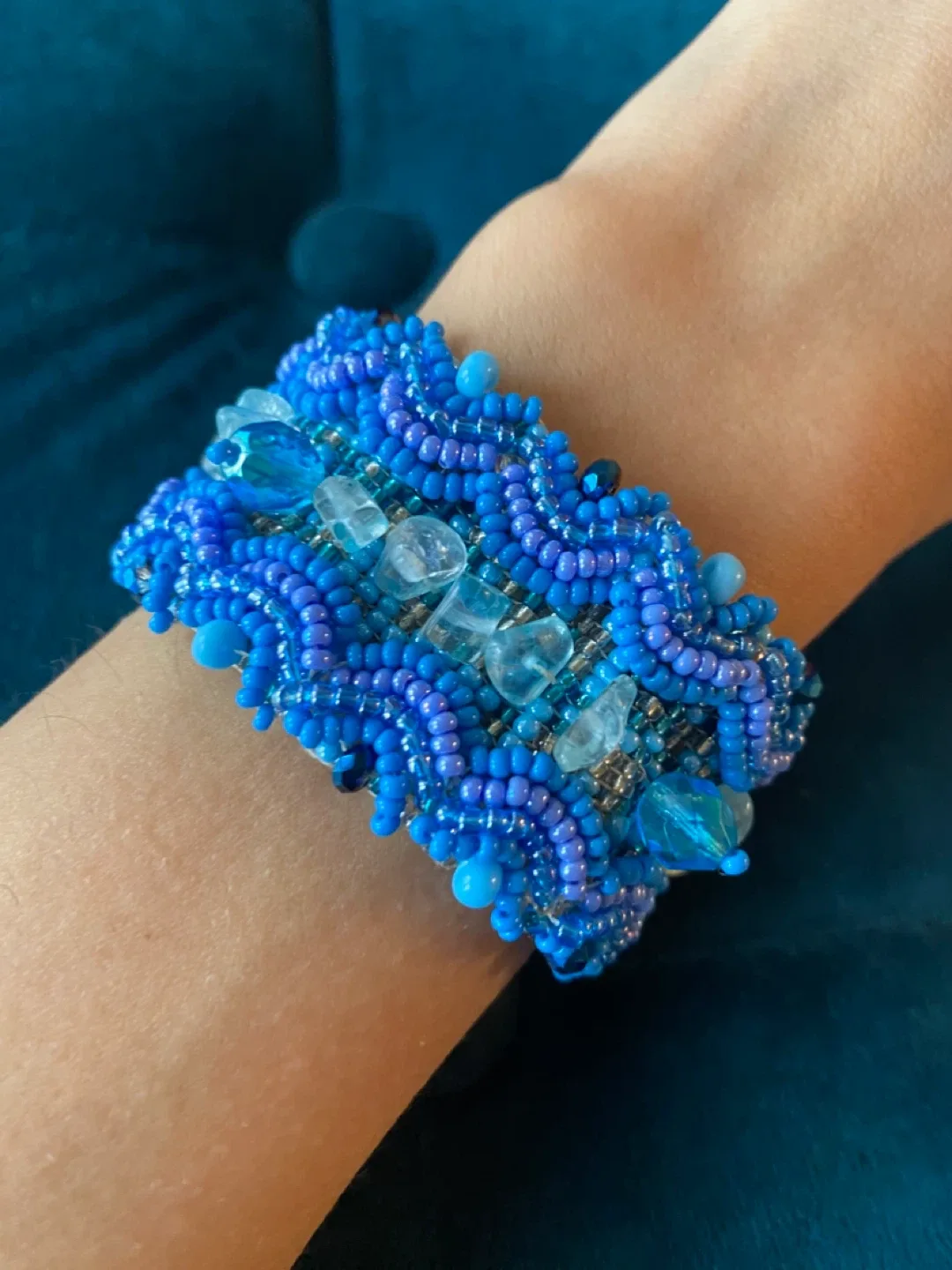 Unique Blue Beaded Bracelet