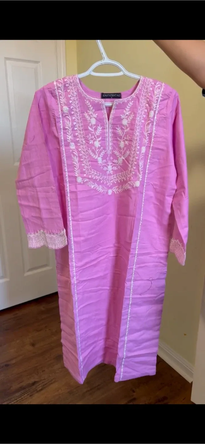 Eastern Tag Pink Embroidered 2Pcs Set image indicator(3)