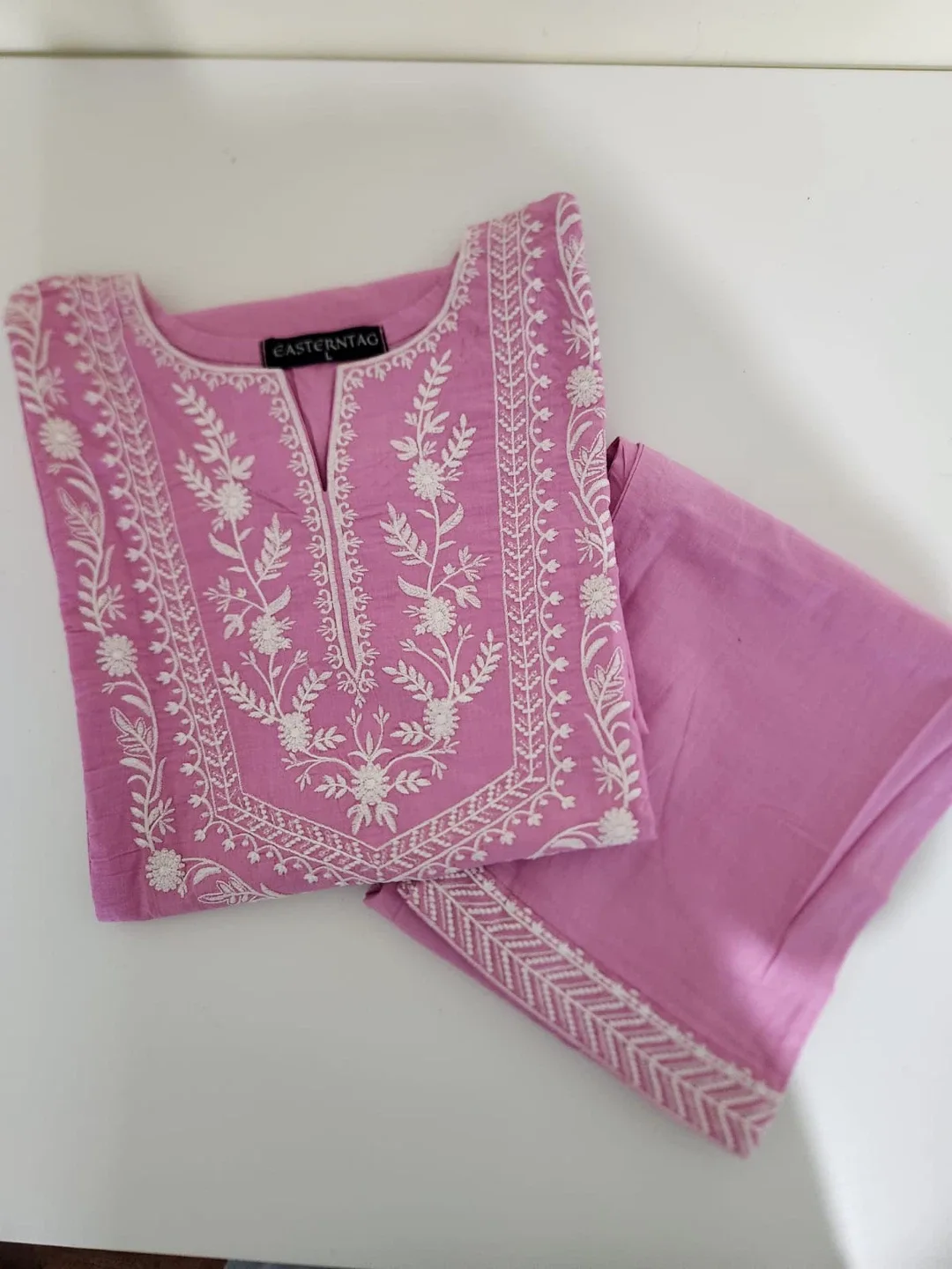 Eastern Tag Pink Embroidered 2Pcs Set image indicator(7)