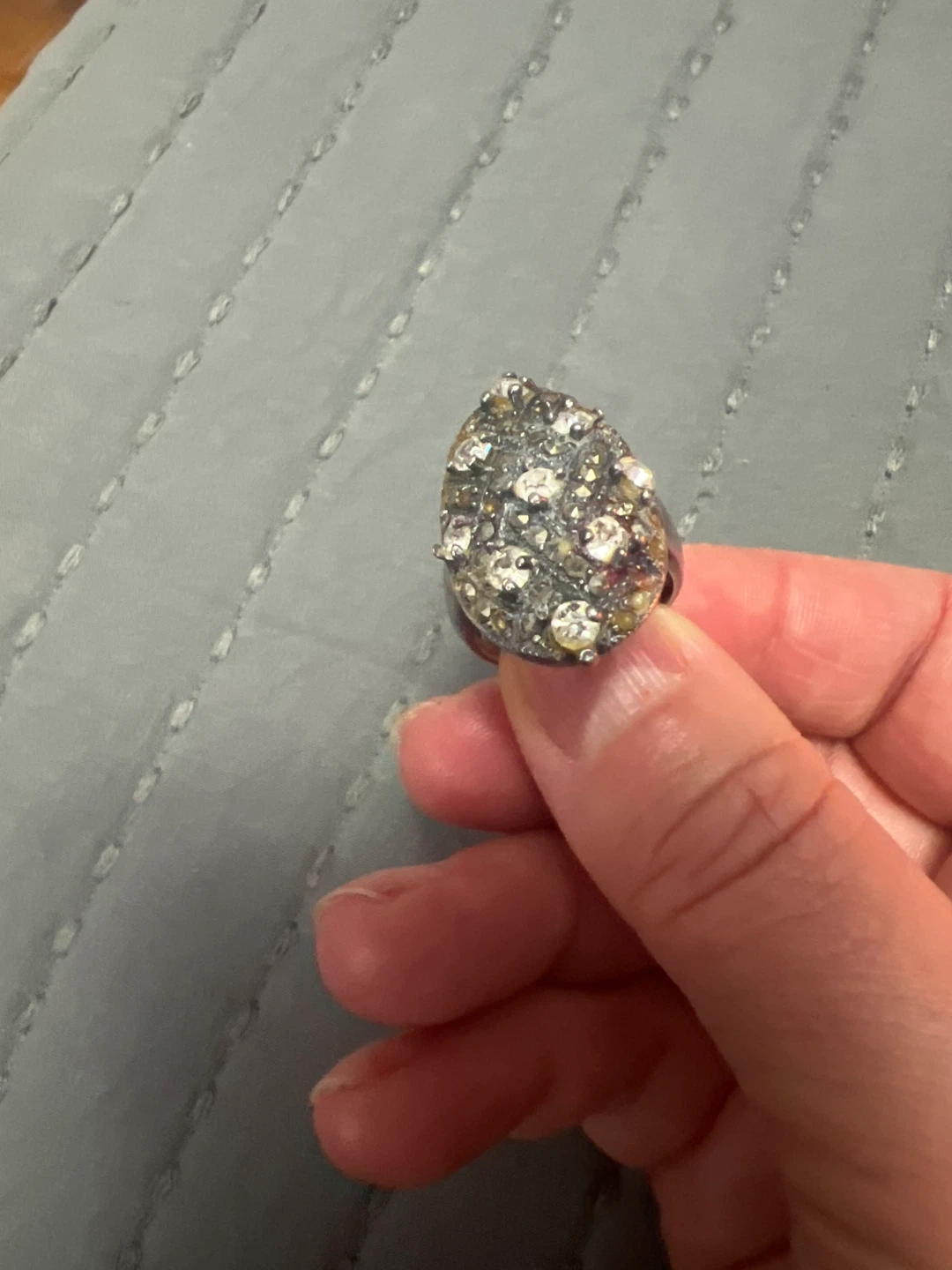 Vintage Silver Tone Cocktail Ring - photo 2