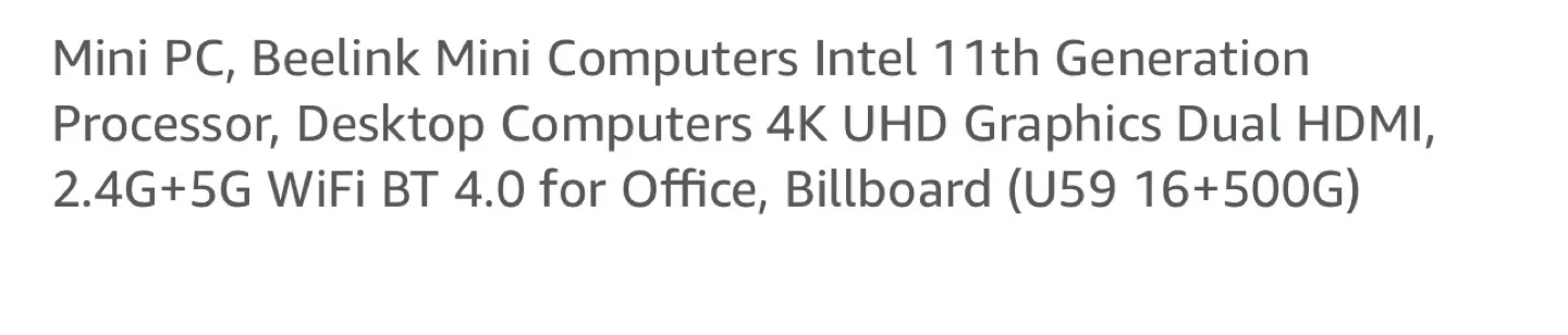 Beelink U59 Mini PC - Like New! image indicator(6)