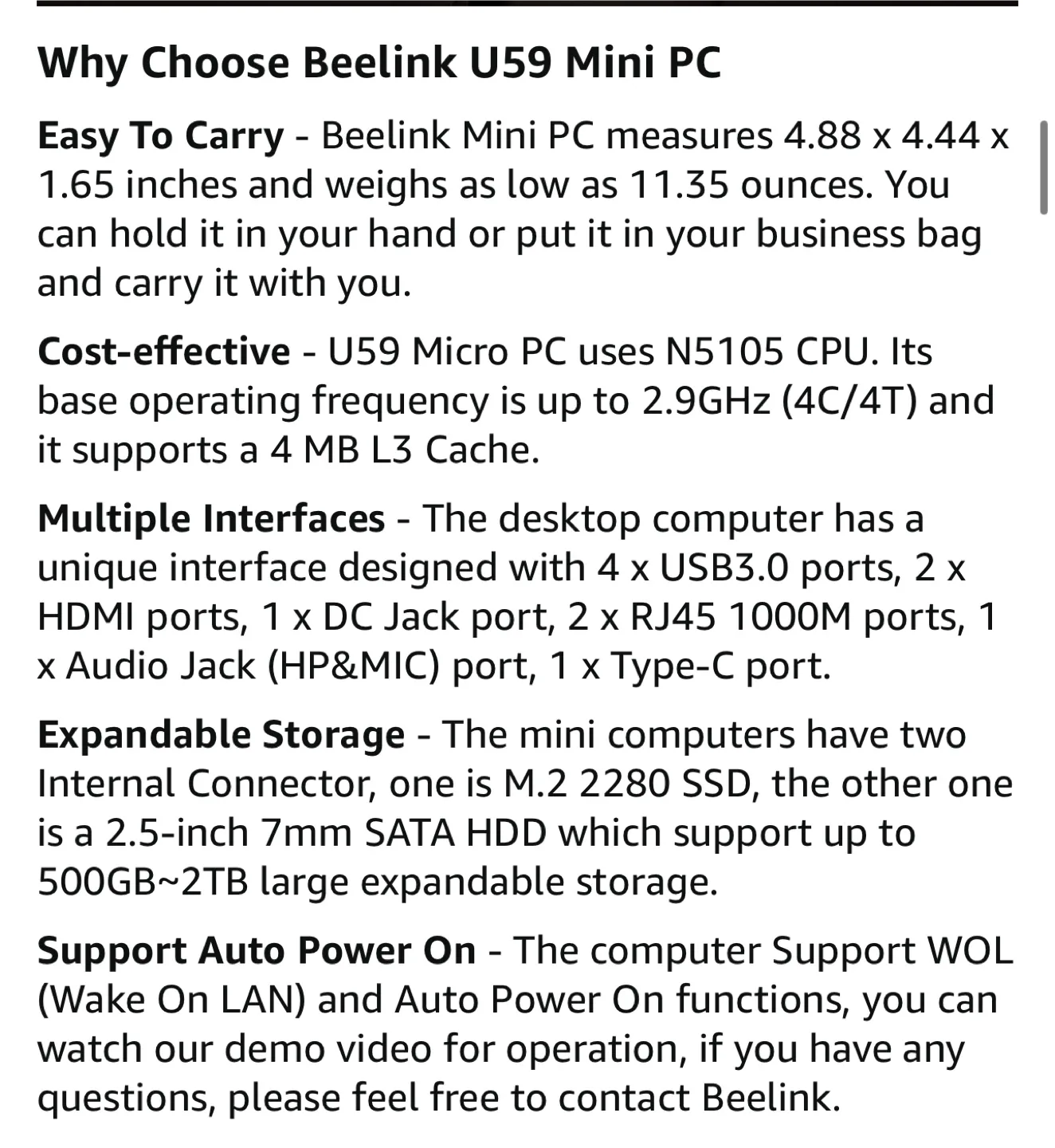 Beelink U59 Mini PC - Like New! image indicator(4)