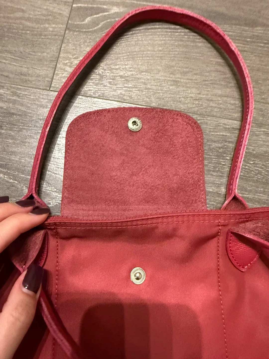 Longchamp Paris Le Pliage Tote Bag - dark pink image indicator(8)