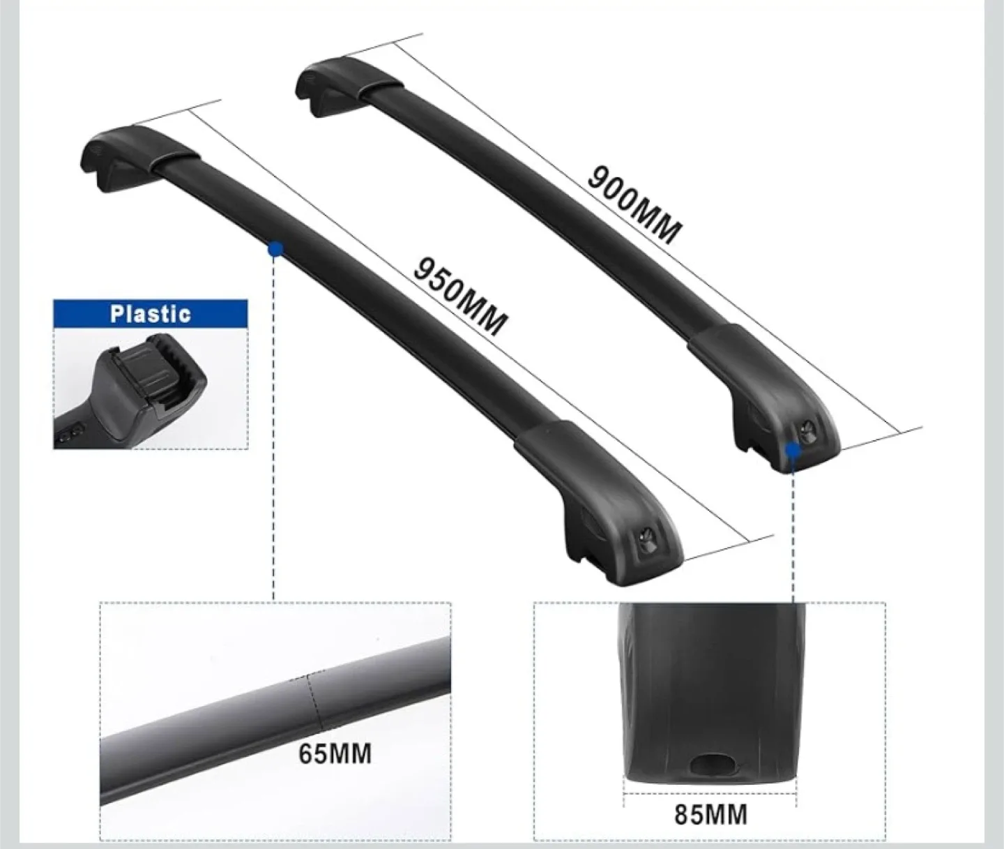 New Roof Rack Cross Bars for 2019-2025 Subaru Ascent with Lock image indicator(5)