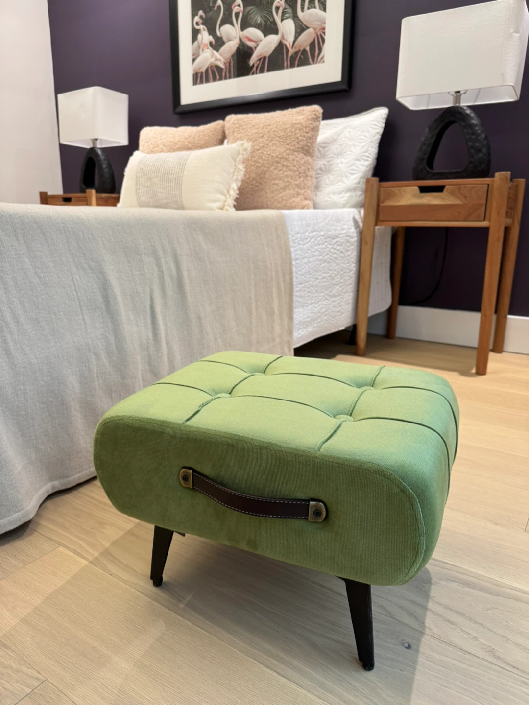 Matcha Velvet Ottoman Footstool (41x34x25cm) - photo 3