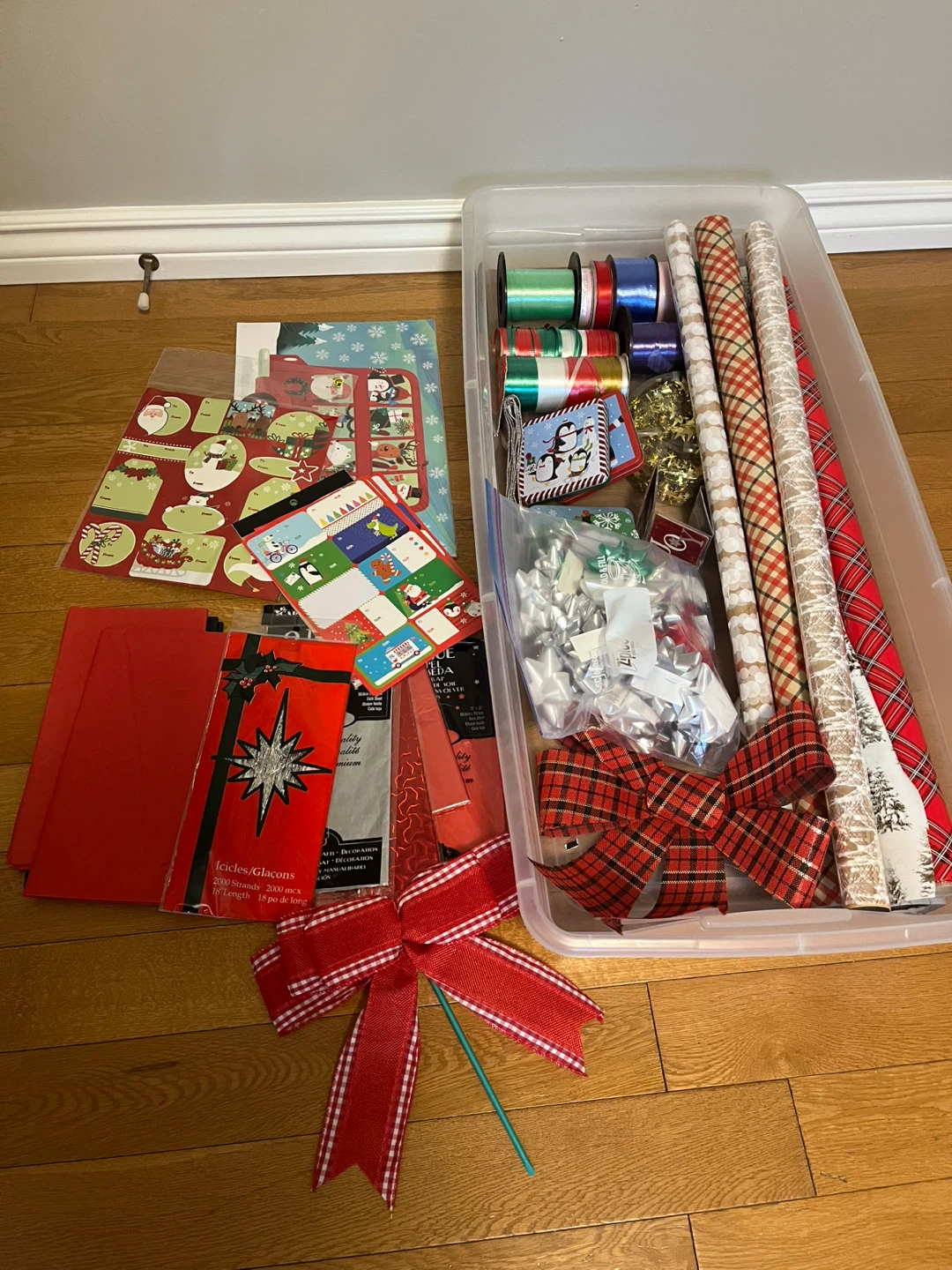 Sterilite 41 Qt. Storage Box with Christmas Supplies