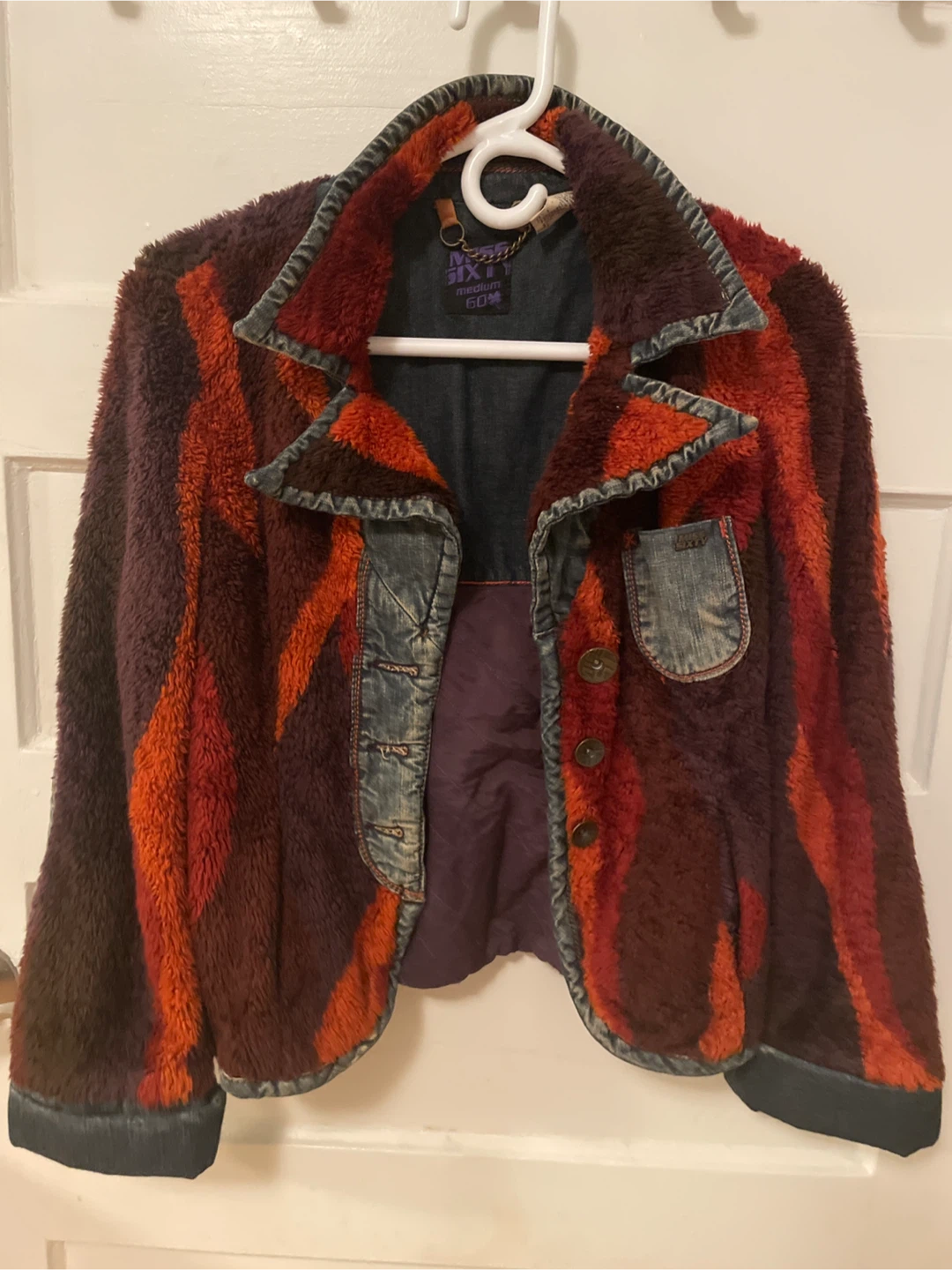 Miss Sixty Denim & Faux Fur Jacket - Size Medium