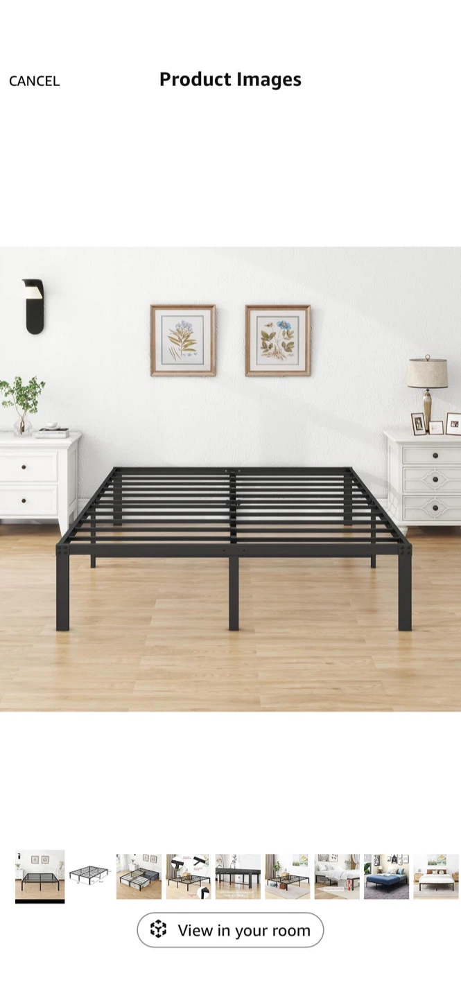 Queen Black Metal Bed Frame - photo 5