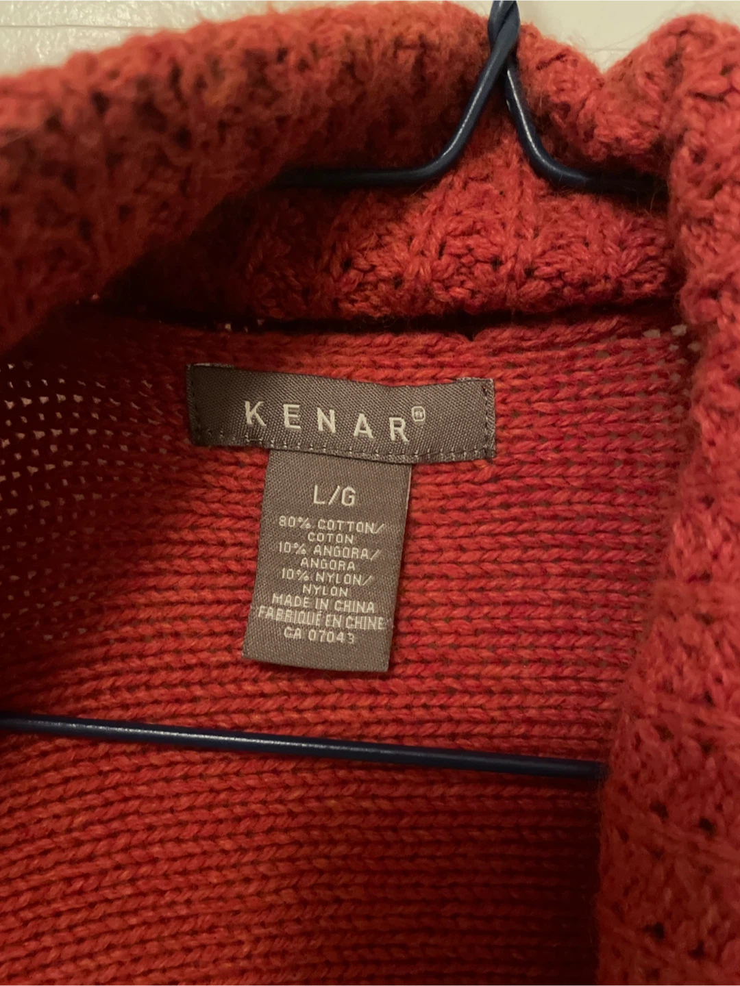 Kenar Red Angora Blend Cardigan - Size L - photo 2