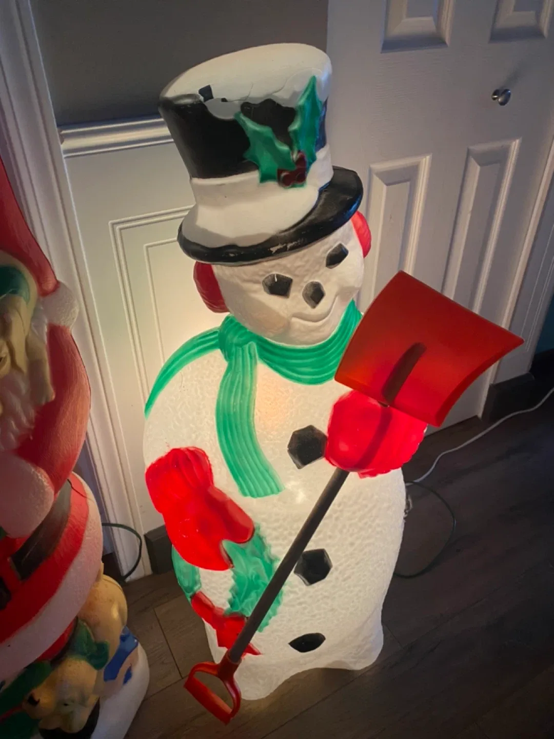 3 Vintage Christmas Blow Mold Decorations image indicator(3)