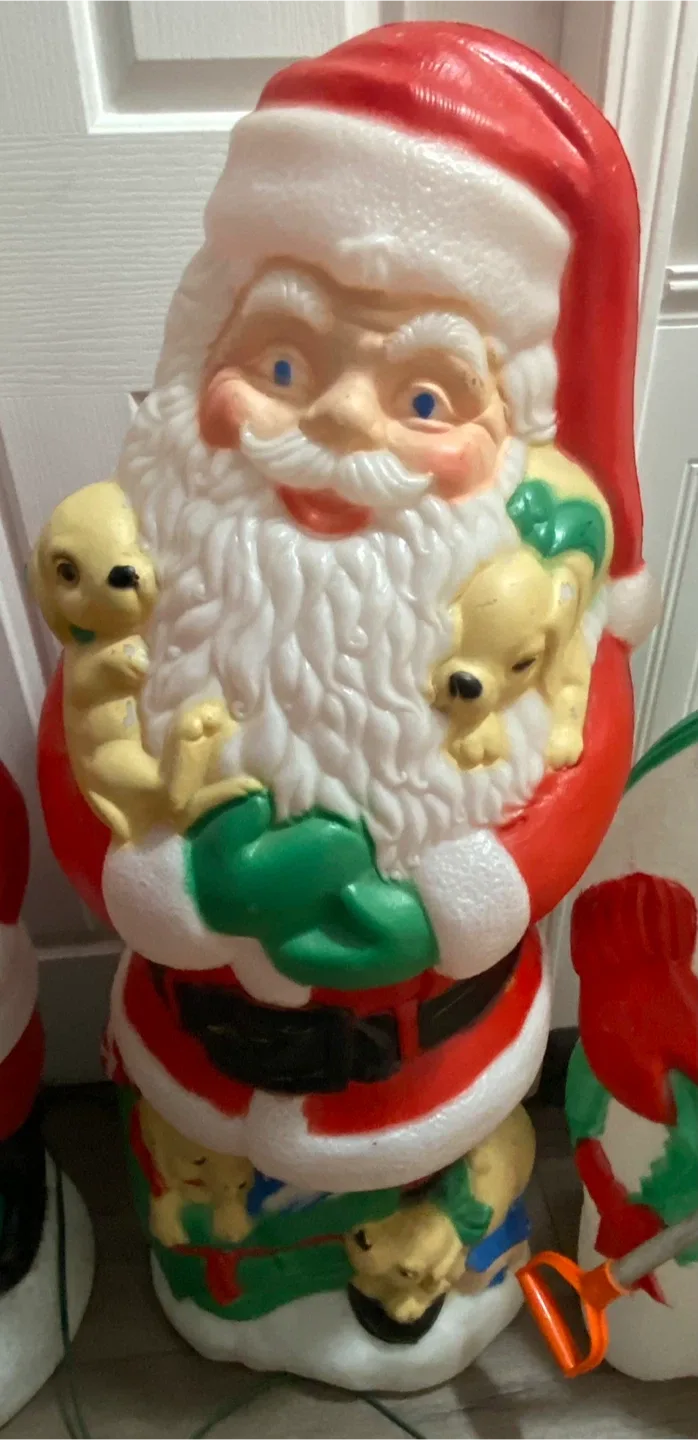 3 Vintage Christmas Blow Mold Decorations image indicator(7)