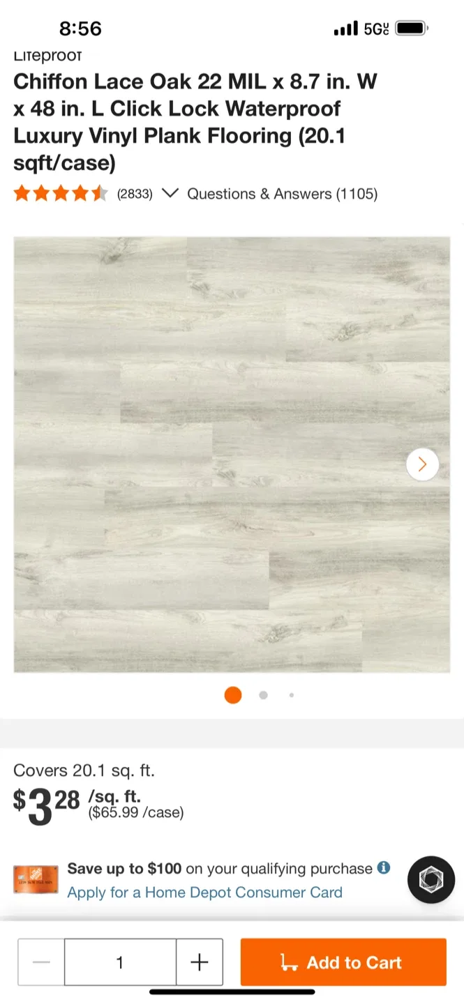 High Traffic Chiffon Lace Oak Vinyl Plank Flooring image indicator(2)