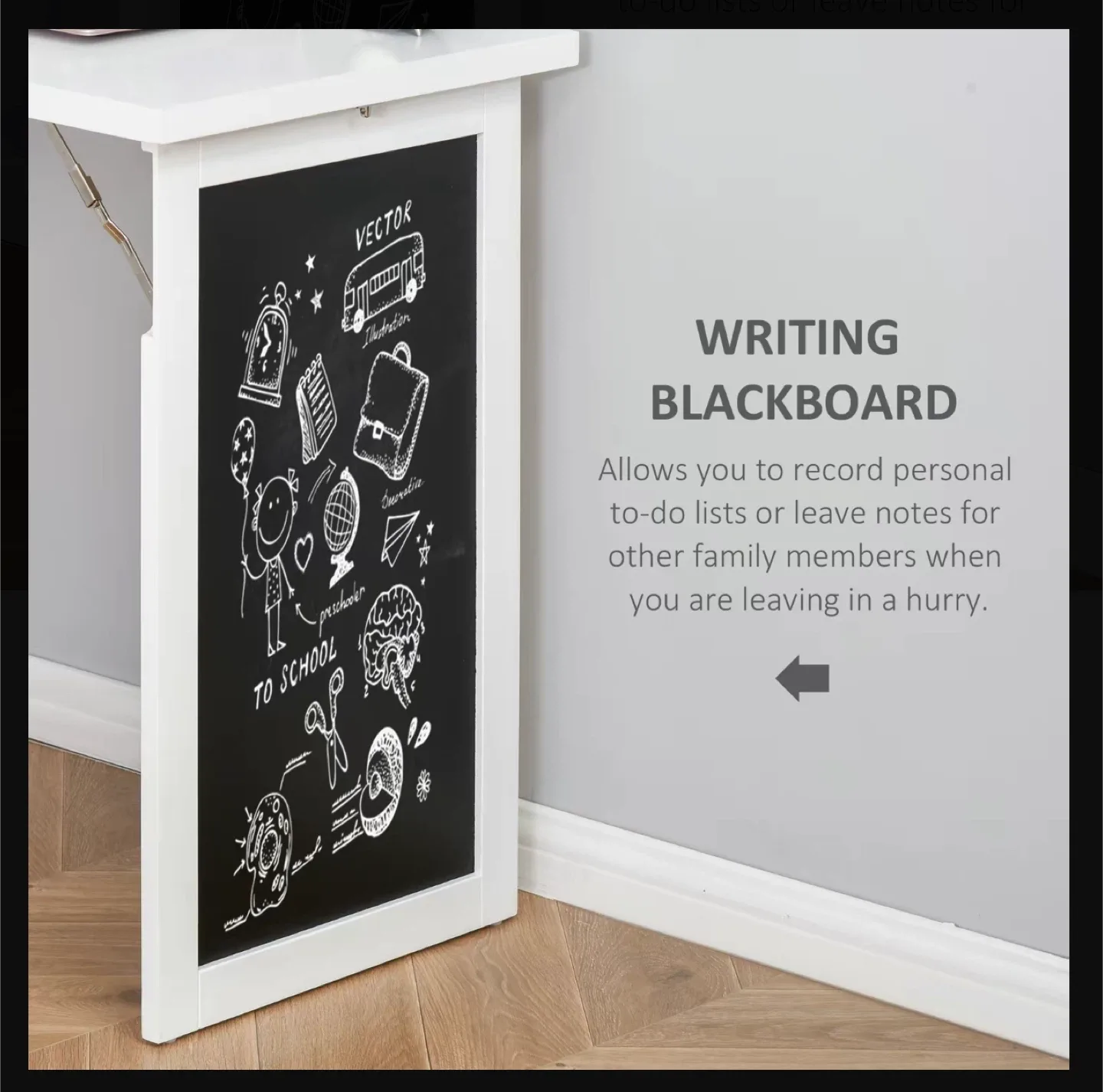 HOMCOM Fold-Out Convertible Wall Mount Desk image indicator(4)