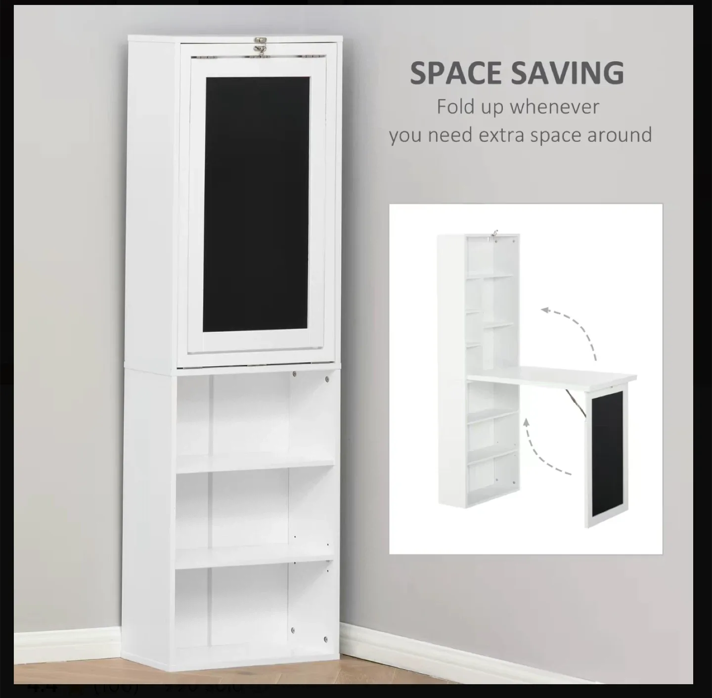 HOMCOM Fold-Out Convertible Wall Mount Desk image indicator(5)