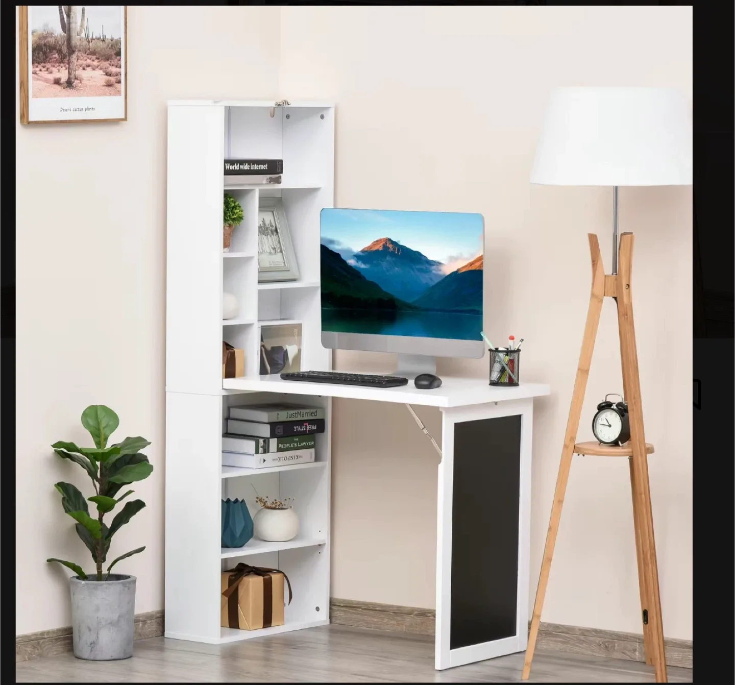 HOMCOM Fold-Out Convertible Wall Mount Desk image indicator(8)