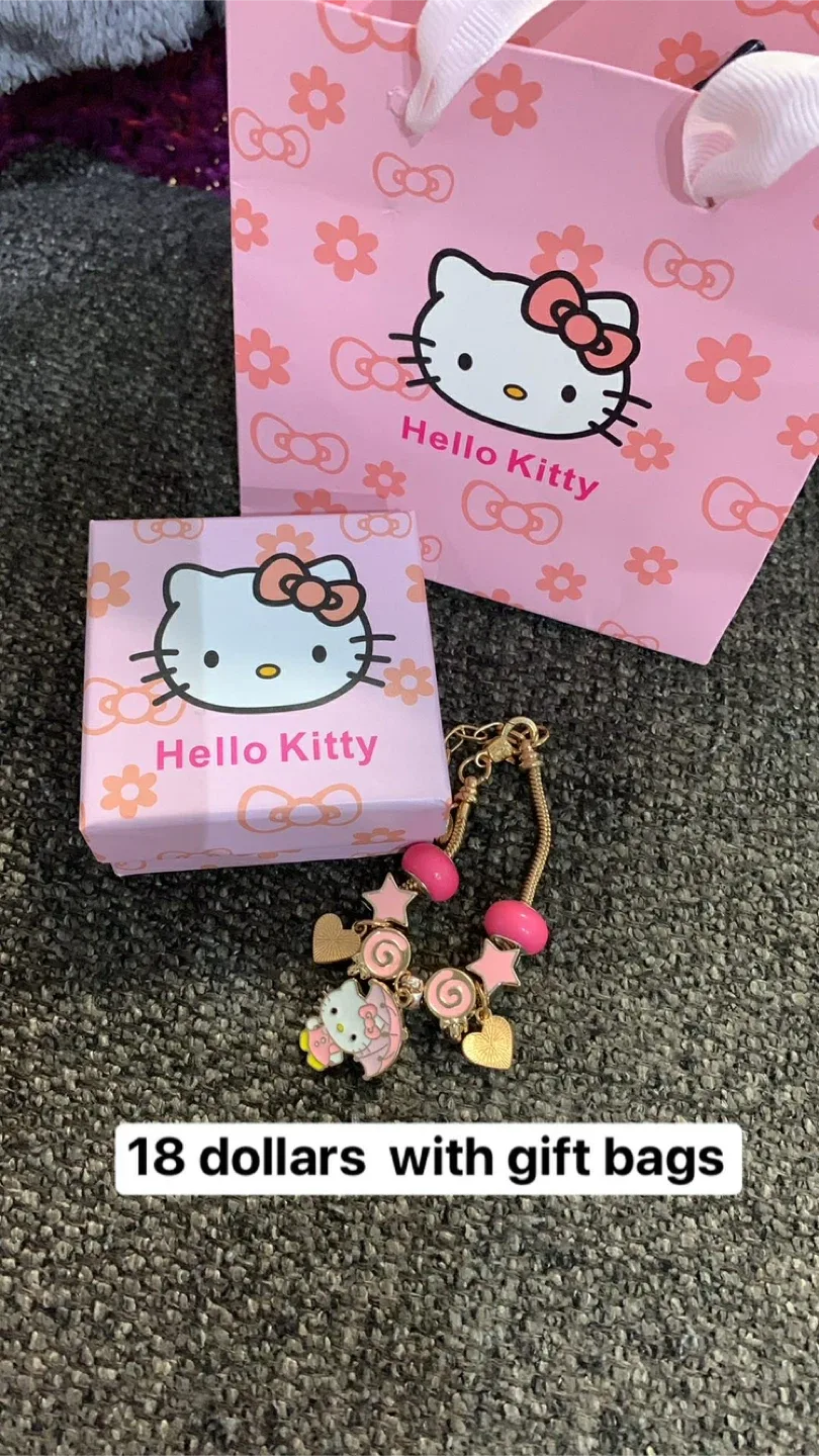 Hello Kitty Charm KIDS Bracelet - Pink & Gold image indicator(2)
