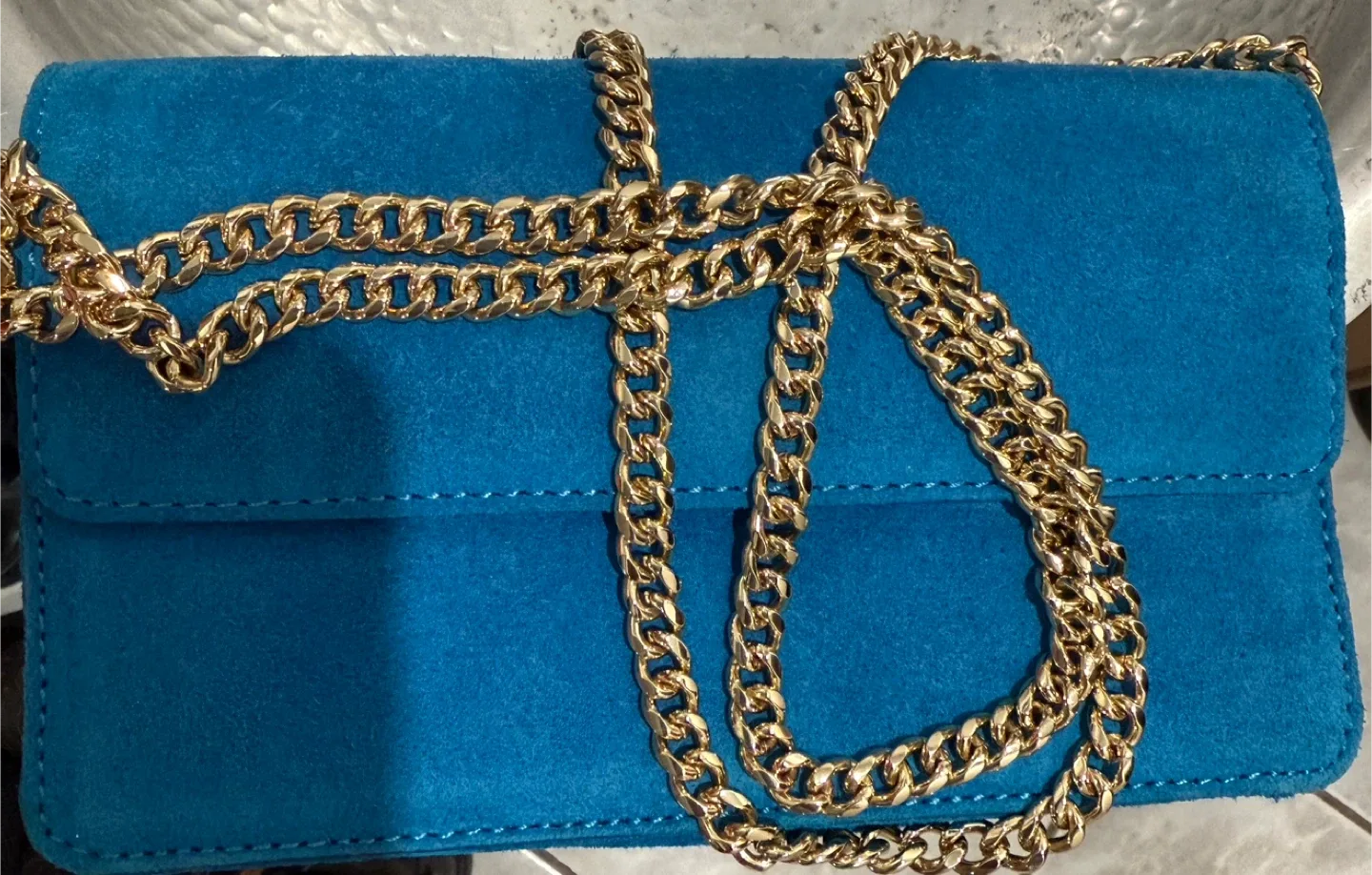 Banana Republic italian leather Suede Clutch image indicator(5)