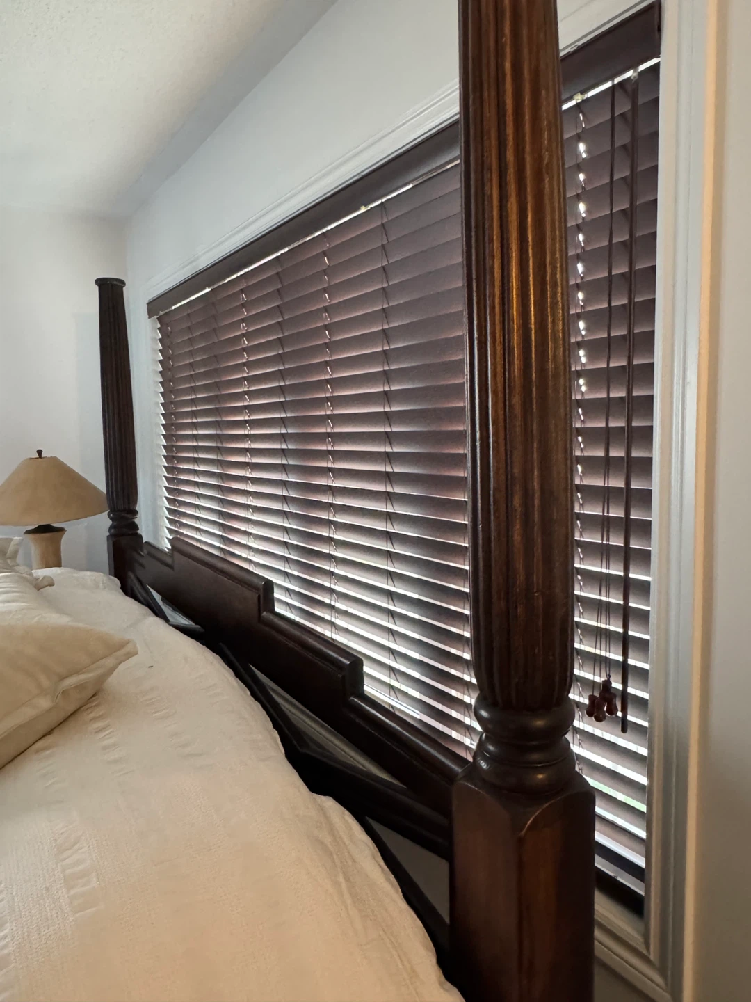 Dark Wood Four-Poster/Canopy King Bed Frame