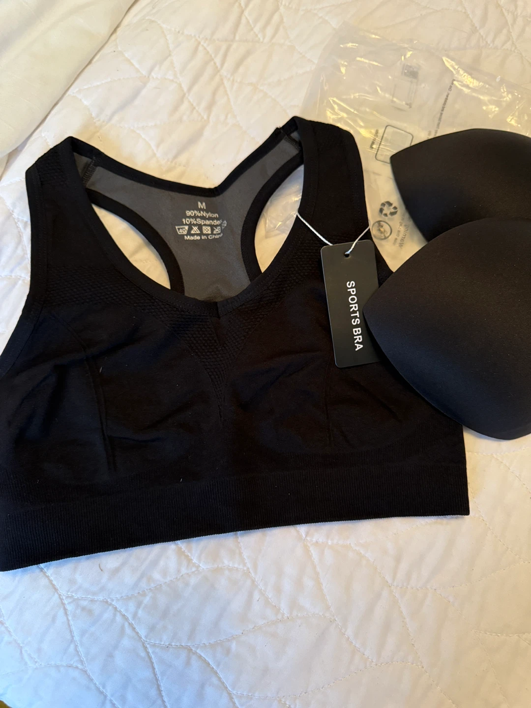 SPORTS.BRA Black Sports Bra - Size M