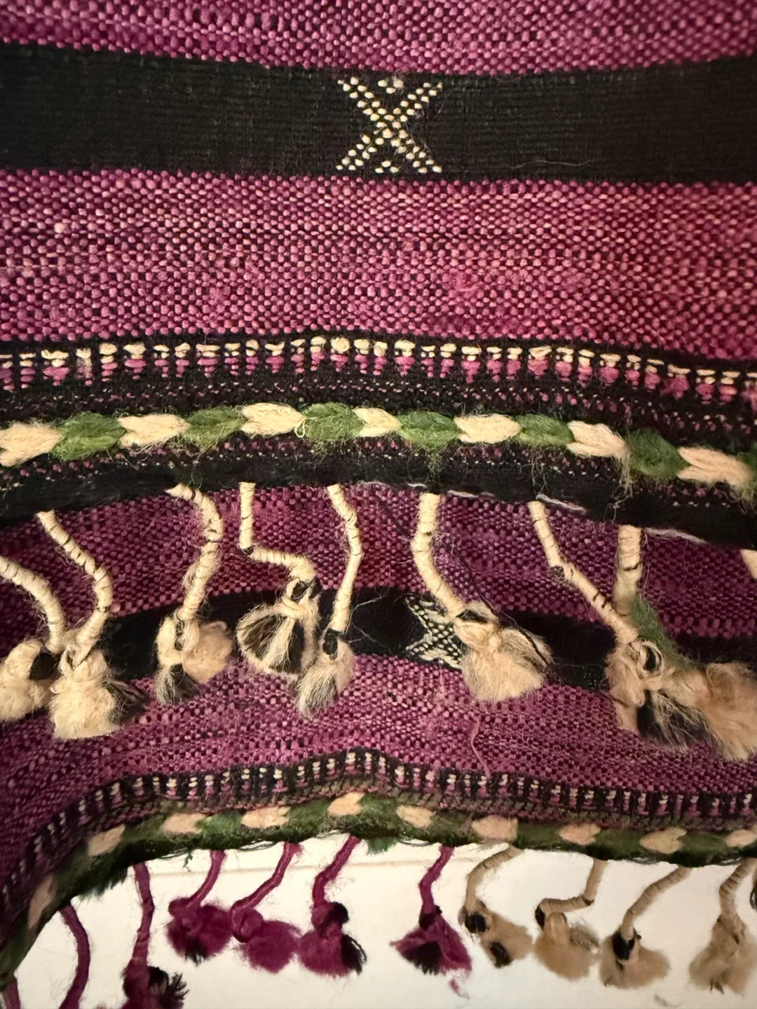 Woven Throw Blanket - Purple, Green, Black image indicator(2)