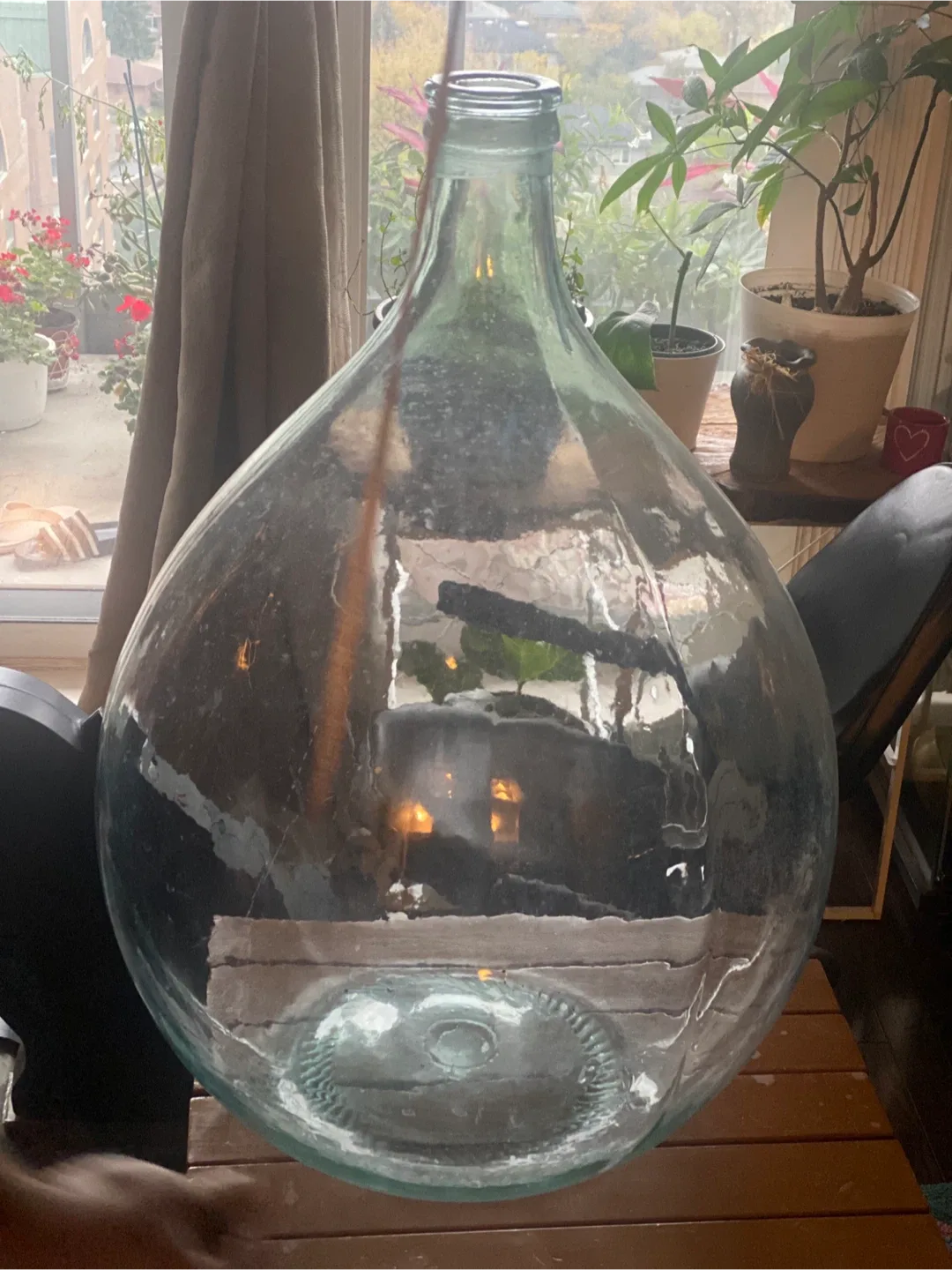 Large Glass Demijohn Bottle - 72cm Tall