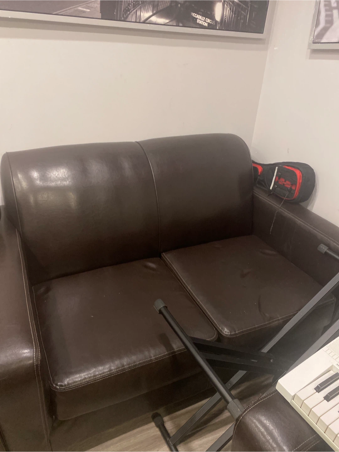 Brown Leather Sofa and Armchair Set - photo 2