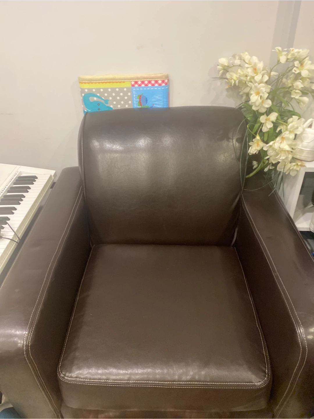 Brown Leather Sofa and Armchair Set - photo 3