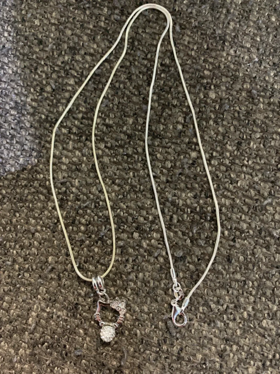 Hello Kitty 925 Silver Chain Necklace with Charm thumbnail