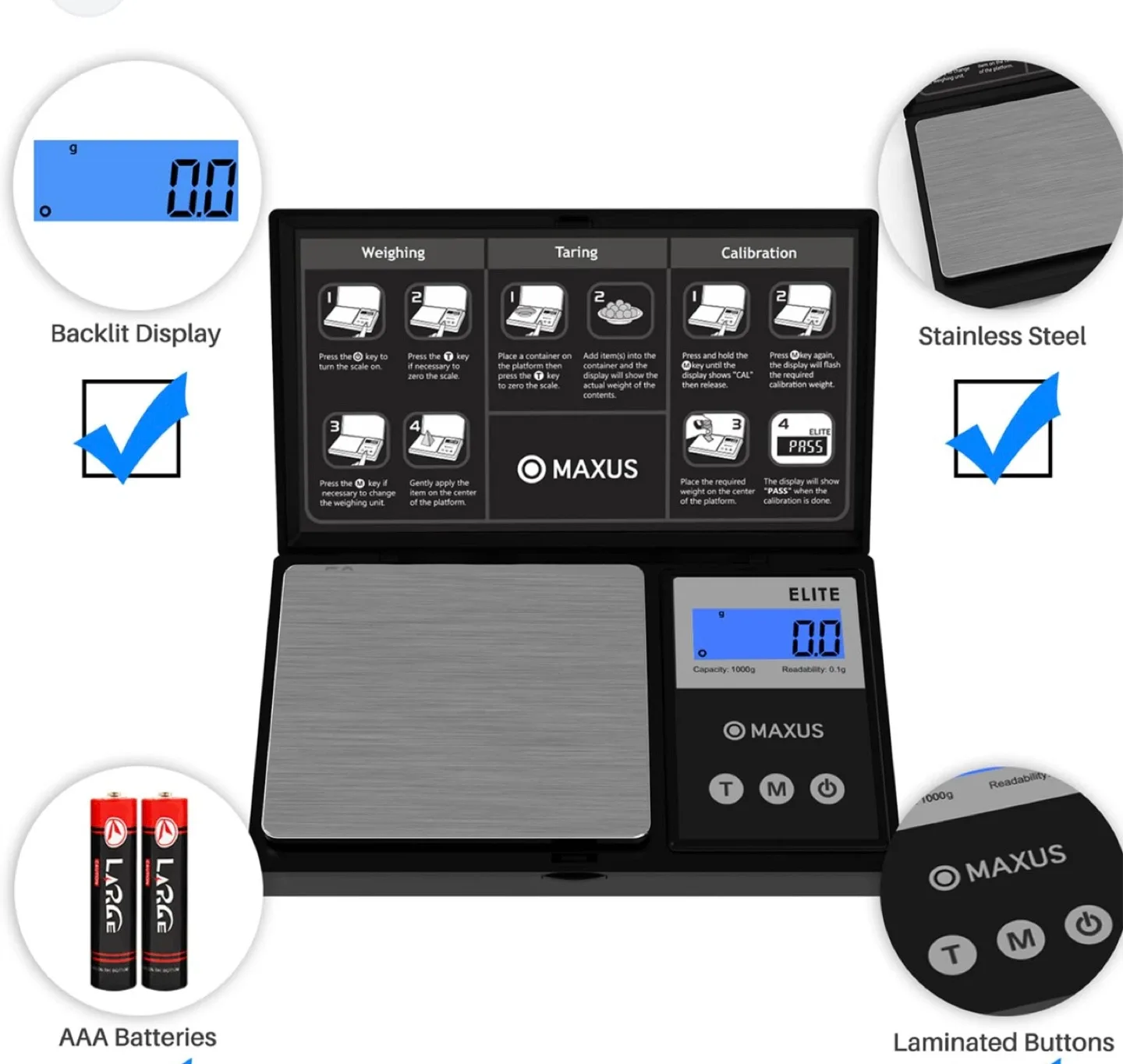 Maxus Elite Digital Scale - Accurate & Portable image indicator(5)